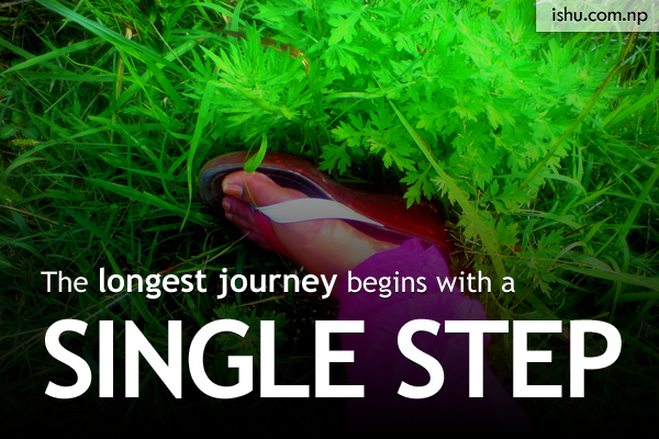 The longest journey begins with a single step-quote